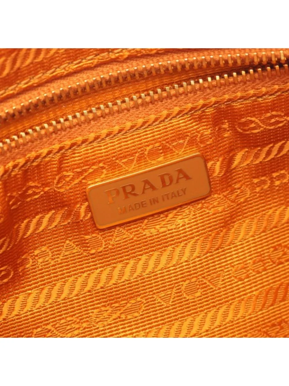 Prada Shoulder Bag Soft Grain Orange Leather Triangle Logo